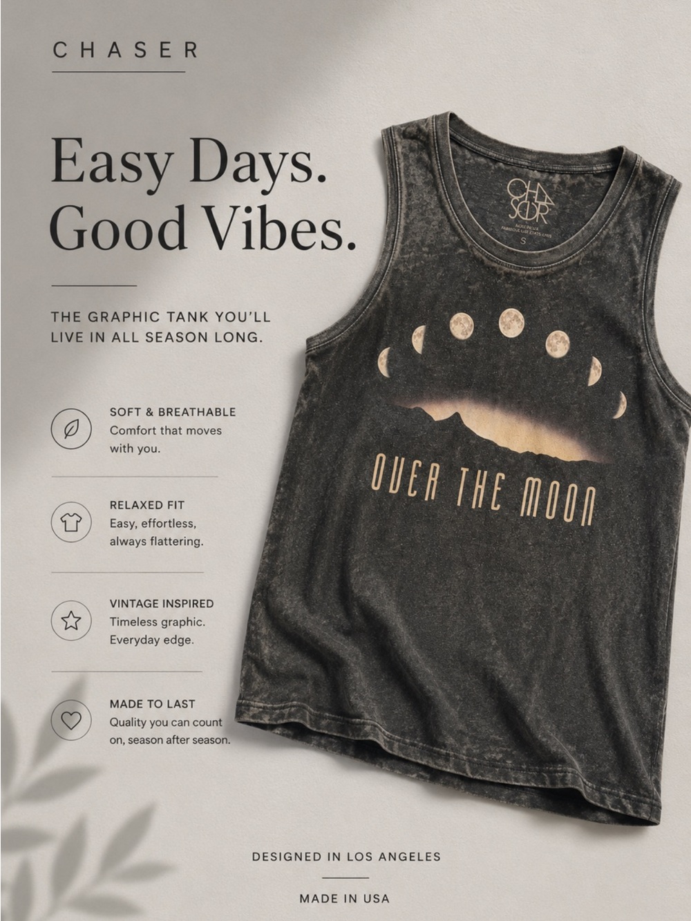 Chaser Gray Graphic Tank Top